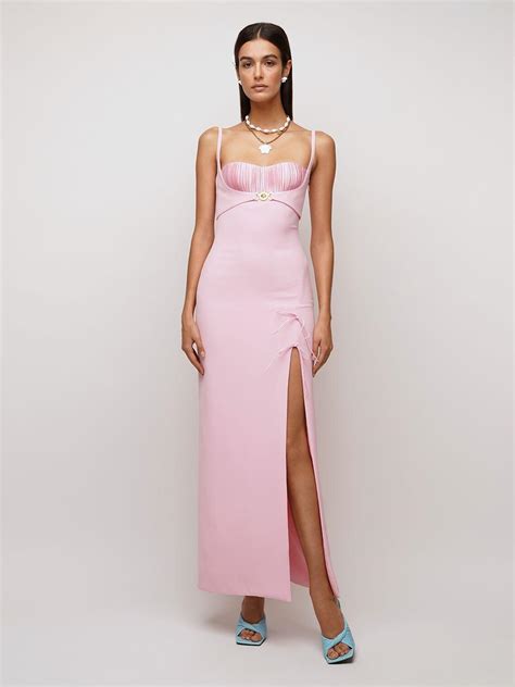 versace sleeveless silk cady long dress|Versace Dresses for Women .